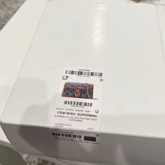 Gucci Super Mini Dionysus Jacquard leather/Denim Bag NWT - Picture 3 of 10